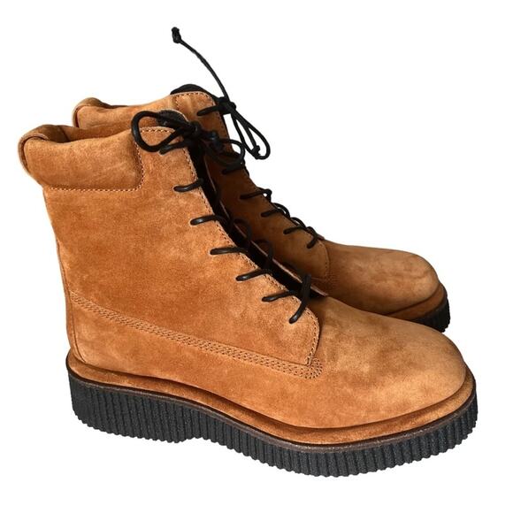 Rag & Bone Sloane Suede Platform Lace Up Combat Boots Size 41 - Picture 2 of 16